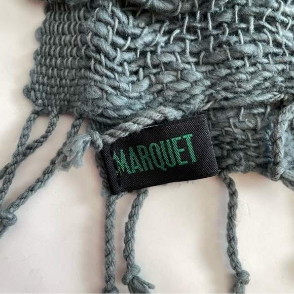 Marquet Free Weave Charcoal Scarf Shawl Hand Dyed Loose Knit Woven 100% Cotton - Picture 5 of 7